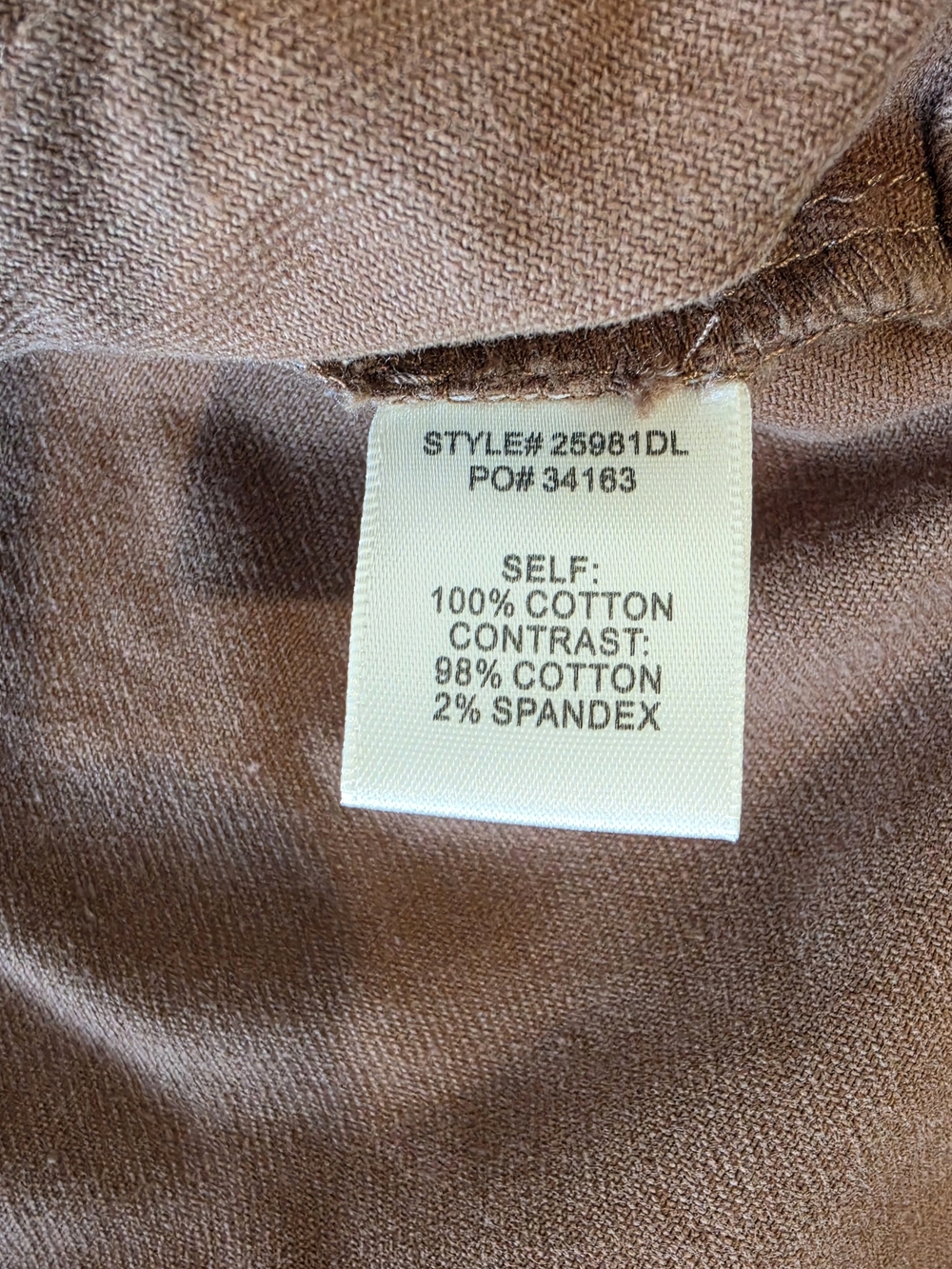 Skies Are Blue Brown Canvas Utility Barn Jacket Corduroy Collar Size Medium NWT - Picture 6 of 10